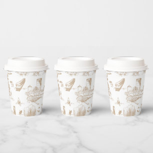 Boston Toile Red Paper Cups