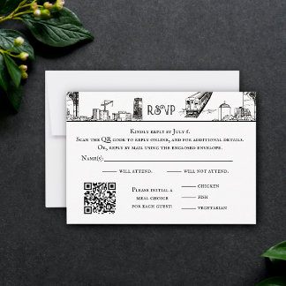 Boston Toile RSVP Card