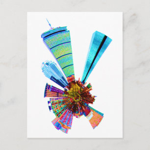 boston towers postcard