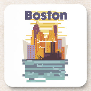 Boston Travel poster Coaster