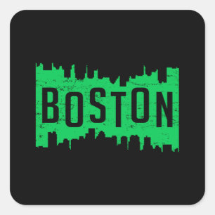 Boston USA City Cityscape Skyline Funny Gift Idea Square Sticker