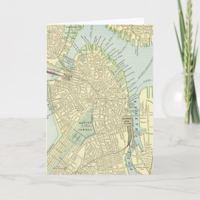 Boston Vintage Map Card (Front)