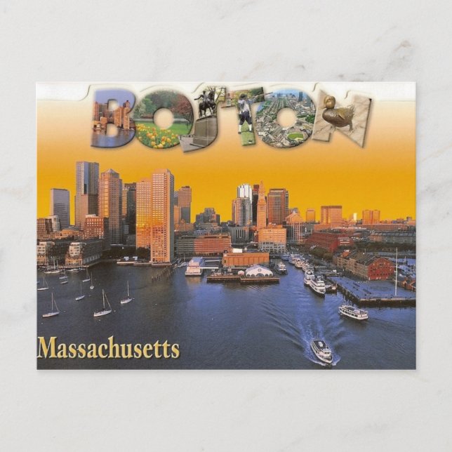 Boston Vintage retro Postcard (Front)