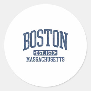 Boston Vintage Sports Design Boston Machusetts Ma Classic Round Sticker