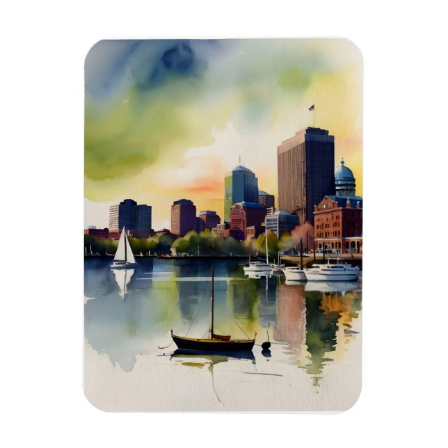 Boston watercolor art magnet (Vertical)