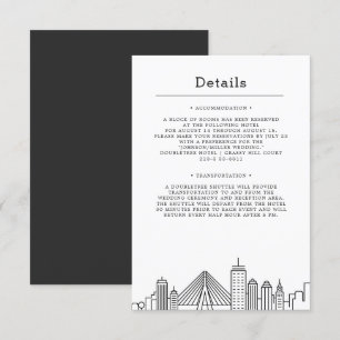 Boston Wedding Guest Details Invitation