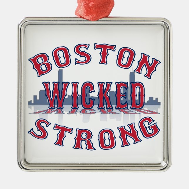 Boston Wicked Strong Metal Tree Decoration (Front)