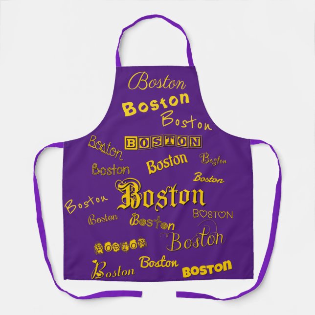 Boston Yellow Fonts  Apron (Front)