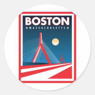 Boston Zakim Bridge Classic Round Sticker