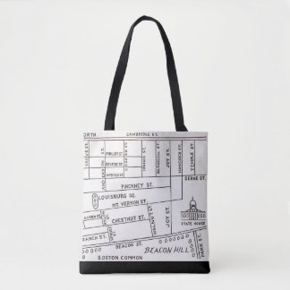 Boston's Beacon Hill Map  Tote Bag