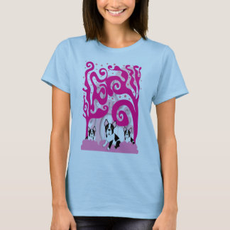 Bostons in the Pink T-Shirt