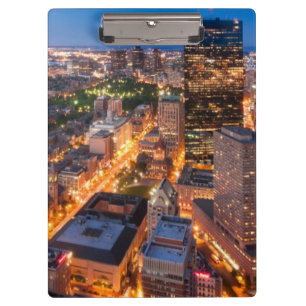 Boston's skyline at dusk clipboard