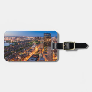 Boston's skyline at dusk luggage tag
