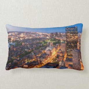 Boston's skyline at dusk lumbar cushion