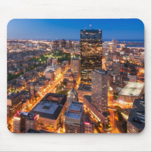 Boston's skyline at dusk mouse pad