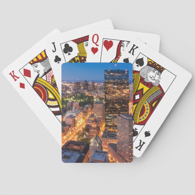 Boston's skyline at dusk playing cards (Back)