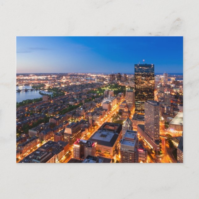 Boston's skyline at dusk postcard (Front)
