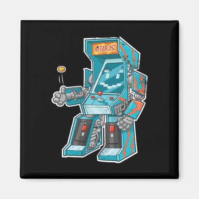 Bot- Video Game Cabinet With Joystick In Disguise  Magnet (Front)