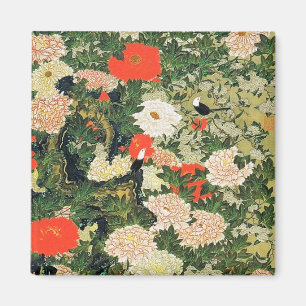 Botan Shoukinzu Colourful Floral Flowers Pattern Magnet