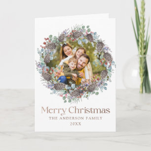 Botancial Foliage Merry Christmas Photo Holiday Card