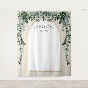 Botanic Arch beige Wedding Photo booth backdrop Tapestry
