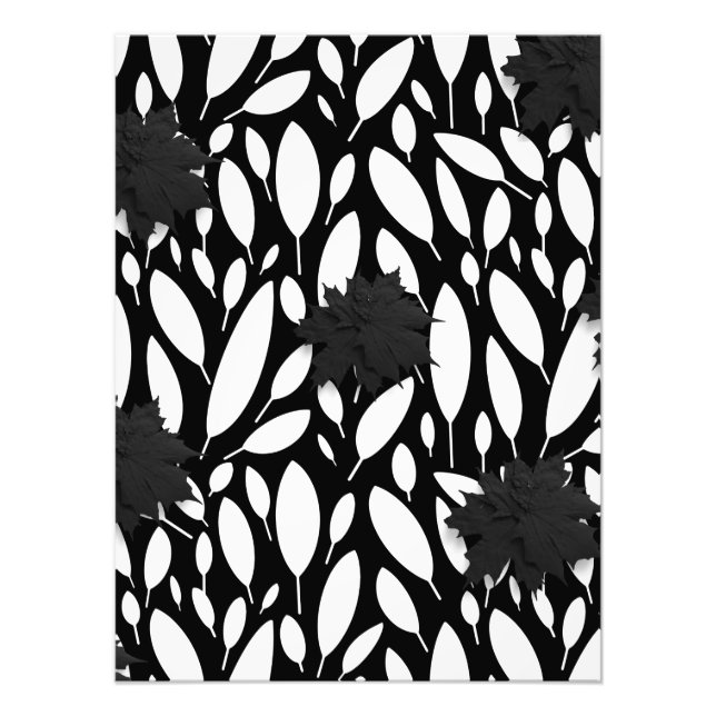 Botanic Balance" Black & White Acrylic Wall Art  (Front)