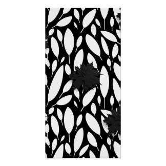 Botanic Balance" Black & White Glossy Poster