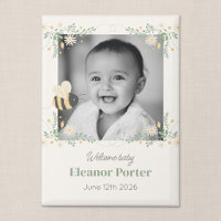 Botanic Bee New Baby Announcement Keepsake Fridge
