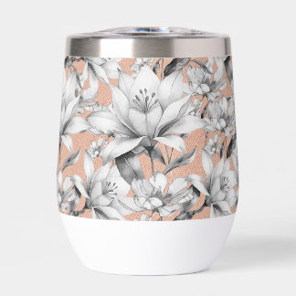 Botanic black white rose gold glitter flowers