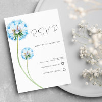 Botanic blue lilac green dandelion floral RSVP