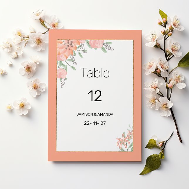 Botanic coral mint gold spring flora Table Numbers (Botanic coral mint gold spring flora Table Numbers)