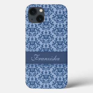 Botanic damask blue iphone case