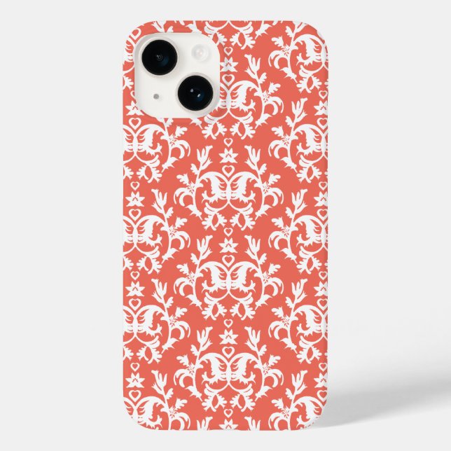 Botanic damask emberglow orange Case-Mate iPhone case (Back)