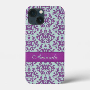 Botanic damask purple emerald iPhone 13 mini case