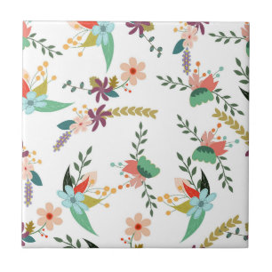 Botanic Elegance" Floral Pattern  Tile