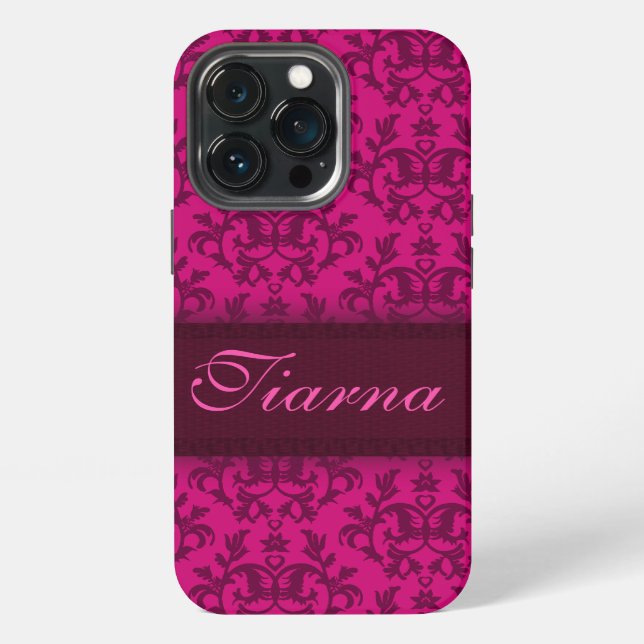Botanic floral Kangaroo Paws pattern dark pink iPhone Case (Back)