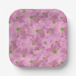 Botanic Garden Pink Flowers Paper Plates