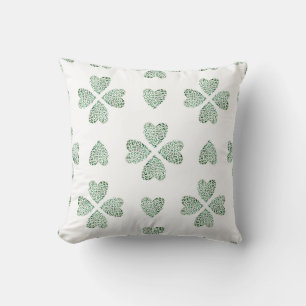 Botanic green ornament, seamless watercolor patter cushion