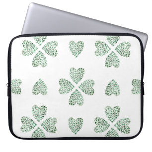 Botanic green ornament, seamless watercolor patter laptop sleeve