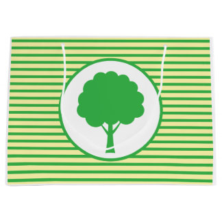 Botanic Green Tree Stripes Gift Bag