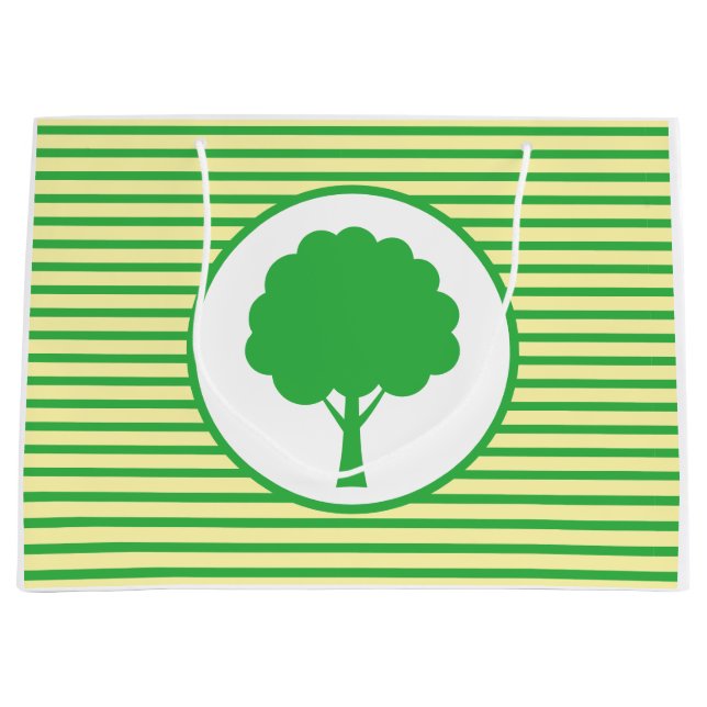 Botanic Green Tree Stripes Gift Bag (Front)