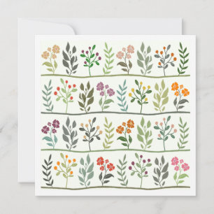 Botanic Herbarium Colourful Plants Card