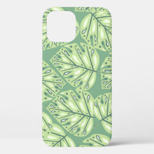 Botanic jungle seamless pattern in pastel green co iPhone 12 case