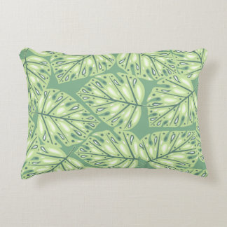 Botanic jungle seamless pattern in pastel green co decorative cushion