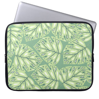 Botanic jungle seamless pattern in pastel green co laptop sleeve