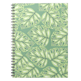 Botanic jungle seamless pattern in pastel green co notebook