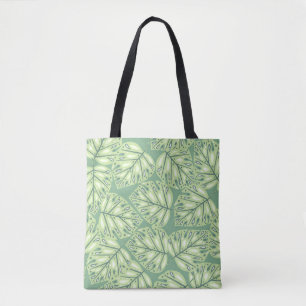 Botanic jungle seamless pattern in pastel green co tote bag