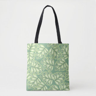 Botanic jungle seamless pattern in pastel green co tote bag