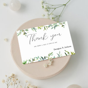 Botanic mint dark green foliage Thank You  Invitation