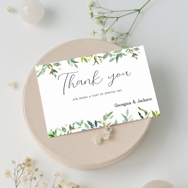 Botanic mint dark green foliage Thank You  Invitation (Botanic mint dark green foliage Thank You)